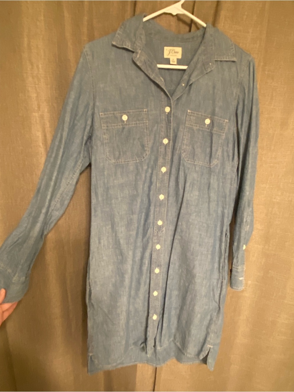 J. Crew Light Blue Chambray Button-Up Shirt dress